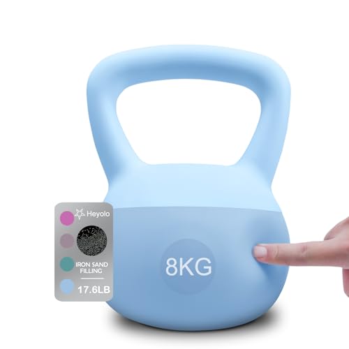 Heyolo Soft Kettlebell Anti Slip Hand Kettlebell Weights PVC Strength Training Kettlebells for Home Workouts Soft Vinyl Kettlebells for strength and safety