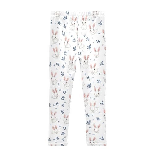 Girls Leggings White Rabbit Leaves Toddler Girls Clothes Toddler Comfortable Bottoms Girl Leggings 3T-10Y2