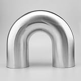 AC PERFORMANCE 4' (102mm) OD 180 Degree Aluminum Elbow Intercooler Pipe Air Intake Tube, 1D Radius, Center to Center Distance 8' (203mm), Brushed Finish