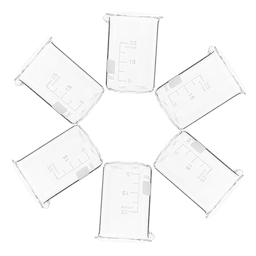SOLUSTRE 6 Piezas Taza Plegable Medir Tazas Medida De La Taza Tres Gramos Vasos De Agua Vasos De Precipitados Con Pico Cristalería Acanalada Tazas Para Taza Medidora Automático Vidrio