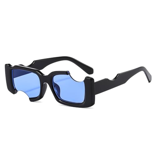 Lunettes de soleil rectangle vintage UV400 pour femmes et hommes en bleu vert