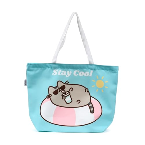 Pusheen the Cat Summer Beach Bag - Beach Essentials - Summer Beach Bag - Beach Tote Bag - Shoulder Bag - Hobo Bucket Bag - Summer Essentials - Handbag - Holiday Bags For Women, Multicolour