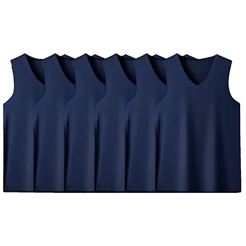 6 Pack Men's Summer Casual Tank Tops Sleeveless V Neck Stretch Skinny Basic T Shirts Workout Gym Running Tee Tops