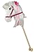 Produktbild Happy People 58059 Barbie Barbies Steckenpferd "Majesty" mit Sound, weiß/pinke Mähne, 85cm