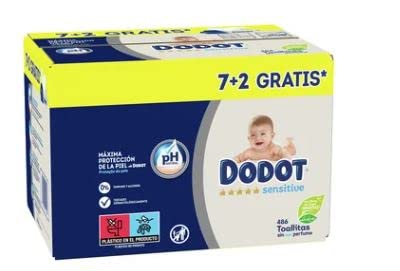 Toallitas húmedas para bebé sin perfume DODOT Sensitive 9 x 54 uds.