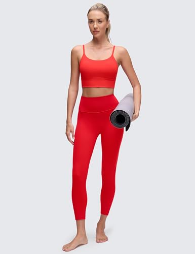 Image of CRZ YOGA V Back Longline Sports Bras | Medium Support, Removable Pads, Yoga, Brushed, Scoop Neck, Spaghetti Straps, for Women