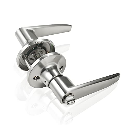Cerrajería, Tools FUMETAX Cerradura de Manija de Cromo Espejo y Níquel Satinado Cerradura de Puerta Palanca de Puerta para Recámara, Paso y Baño con Llave SW-54ET03SN22