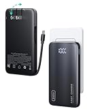 INIU 3-in-1 Portable Charger, 45W 10000mAh Fast Charging Power Bank, Built-in USB C Cable & Foldable Wall Plug, Travel Essentials, Battery Pack for iPhone 17 16 15 Series, Samsung, MacBook, etc.