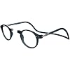 Clic Magnetic Reading Glasses - Adjustable Neck Hanging Readers - Secure Fit with Rigid Headband - Brooklyn (S-M, Grey, 1.25 Magnification)