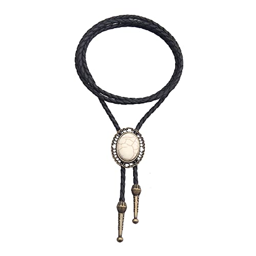 Image of GelConnie Native American Bolo Tie Rodeo Cowboy Leather Necktie Western Necklace Costume Accessories for Men,Women