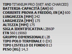 BATTERIA AUTO FIAMM 60AH 600CC L2B60P 242x175x175 POSITIVO A DX GARANZIA 2 ANNI - 7905149 | 7905149