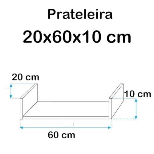 2 Prateleiras para Livros em MDF Branco - Decoração Tendência 001 60