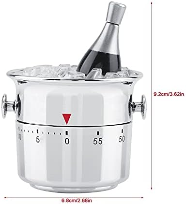 家庭用バケツ型キッチンタイマー キッチンベル ステンレス鋼 機械的ウインドアップタイマー タイマーの時間の通知 ステンレス製 60分