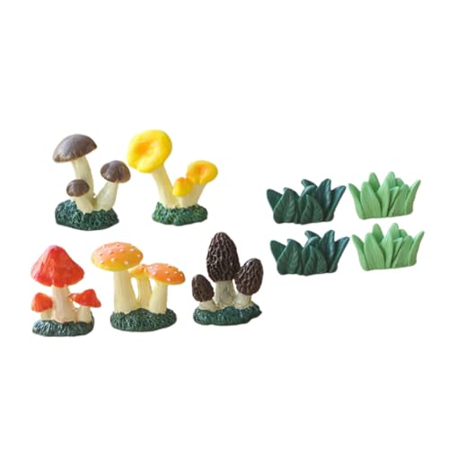 PHENOFICE Décoration De Champignon Miniature Résine Micro-Paysage Ornement De Jardin Accessoire De Photographie