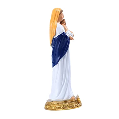 Vaguelly Adornos De La Virgen María Estatua De María Decoración De La Madre y El Bebé Resina