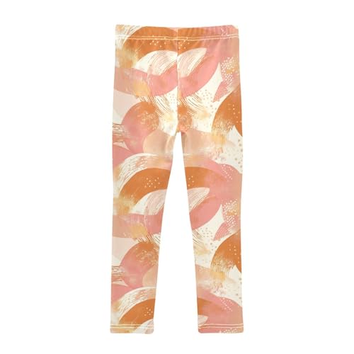 Rose Gold Abstract Metallic Kids Baby Girls Basic Leggings Stretchy High Waisted Dance Pants Sports2
