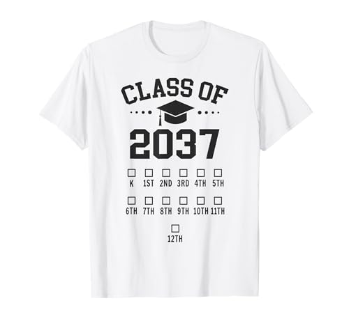 Kindergarten Class Of 2037 Grow With Me Espace pour les vérifications T-Shirt