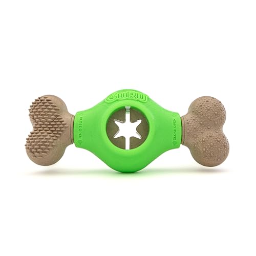 GURU Pet: Adjust-A-Chew - Medium - Dog Toy, Holds Various Shaped Treats & Bones, Bacon-Flavored Textured Ends, Durable Bone-Shaped, Interactive Play