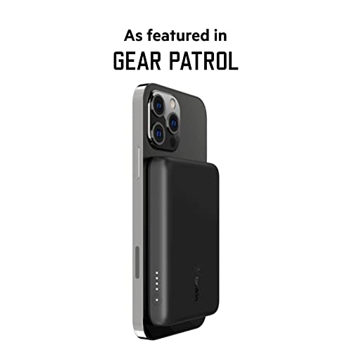 Belkin Wireless Power Bank W/Magsafe Compatible 7.5W Wireless Charging - Portable Magnetic Charging Bank - Compatible W/Iphone 14, 14 Plus, 14 Pro, 14 Pro Max, 13, 13 Mini, Airpods & More - Black #TOP2