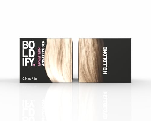 BOLDIFY Ansatzpuder 4g - Haar Concealer zur Haarverdichtung für Frauen und Männer, Grauabdeckung für 24h, wasserfestes Haar Make-up zum Ansatz kaschieren (Hellblond)