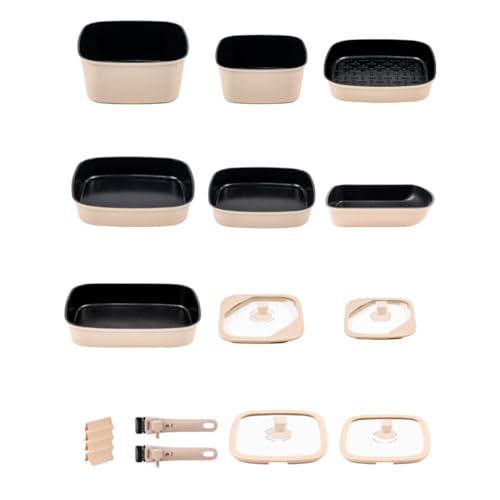 BOOHGLE 17-Piece Korean Cookware Set Non-Stick Induction