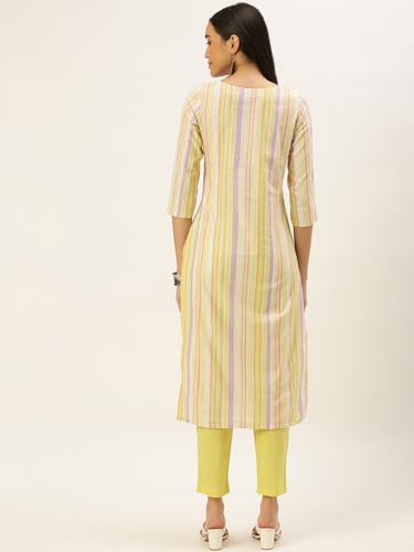 Image of Saanjh Women Printed Regular Kurta with Trousers || Kurta Set for Women || Suit Set