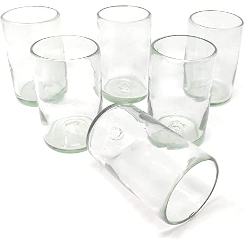Set de 6 vasos mexicanos soplados a mano 14 oz