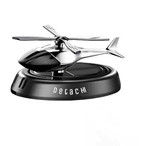 Image of DETACHI Solar Dashboard Helicopter Fragrance Diffuser, Rotating Alloy Helicopter Ornament for Car, Office, Home Decor (Random Color),Pod