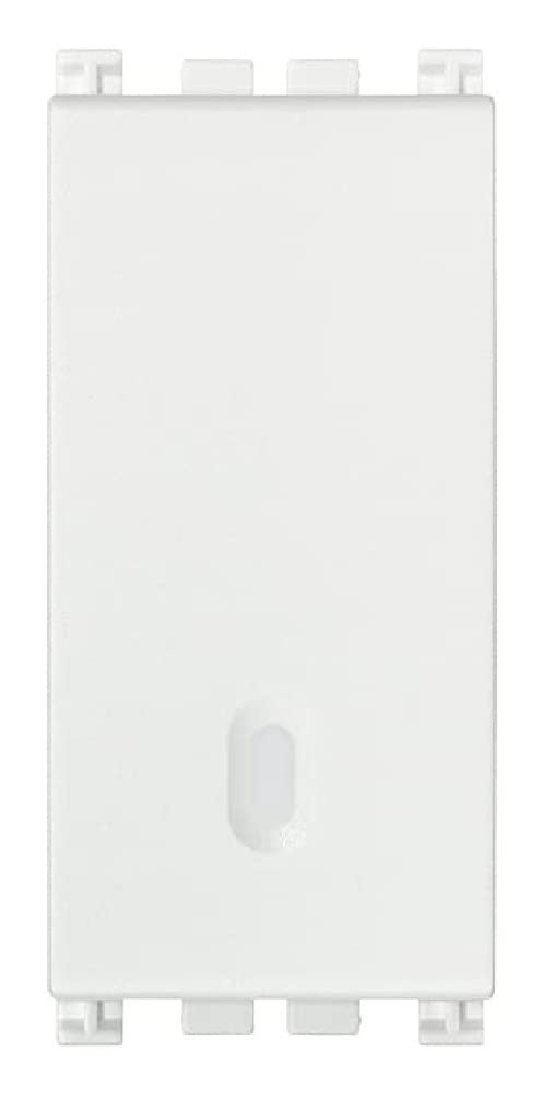 Vimar 0R19000.​B Arké Interruttore 1P, 10 AX 250 V illuminabile, tasto sostituibile, max 100 W per lampade con alimentatore integrato (IEC 60669-​1:​2017), bianco