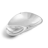 nambe Dharma Canape Server | 10 x 14-inch Divided Chip and Dip Dish | Serving Platter for Snacks, Appetizers, and More | Made from Metal Alloy | Oven and Freezer Safe