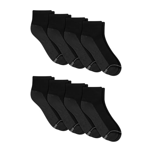 Image of Hanes Men's Crew Socks Pack, 8 Pairs, Max Cushion Moisture-wicking Ankle Socks for Men, Cushioned Ankle Length