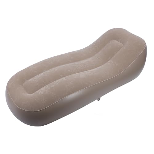 TOPINCN Air Sofa, PVC Inflatable Beach Lounger Flocking Portable Blow Up Sofa Auto Inflation Single Camping Sofa with Build in Pump for Indoor Outdoor 150KG Capacity