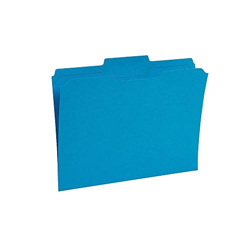 Staples 508911 Colored File Folders W/Reinforced Tabs Letter 3 Tab Blue 100/Box #TOP1