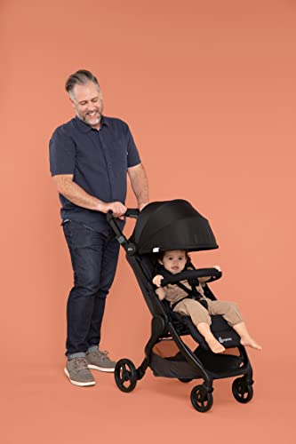Ergobaby Metro+ Kinderwagen Buggy mit Liegefunktion, Kinder-Buggy Zusammenklappbar Autositz Kompatibel Klein Leicht Kompakt (Schwarz, Metro+)