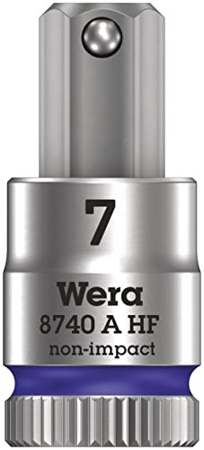 Wera, 8740 A Hf Zyklop Inserto-Bussola, Attacco Da 1/4", Confunzione Di Ritegno, 7,0 X 28 Mm