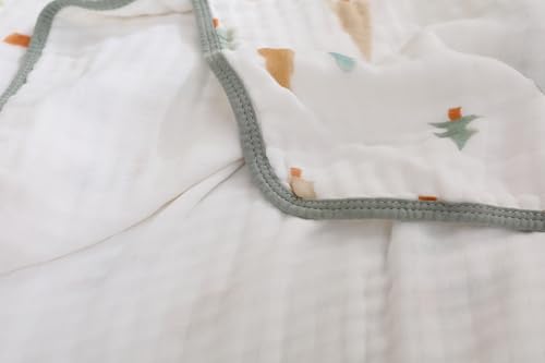 Image of Ultra Soft 6-Layer Muslin Baby Blanket 43 inchx43 inch Breathable Cotton Swaddle Blankets for Babies Toddlers Newborn Birthday Gift All Seasons Green Christmas Tree