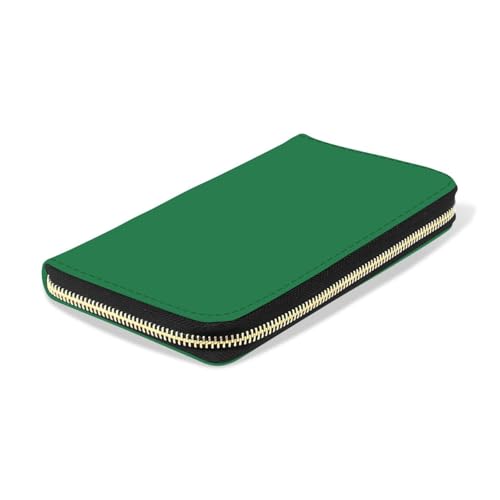 Women's Large Capacity Wallets Holder Wallet Credit Card Clutch Coin Pocket Pu Leather Zipper Closure Deal Gift for Women Sea Green 023