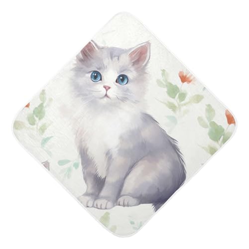 PaChyLuu Cute Ragdoll Cat Baby Hooded Towel Soft Cotton Baby Towels Ultra Absorbent Bath Towel for Babies Boys Girls, 30x30 Inch
