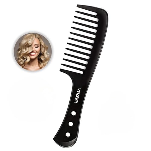Hair Comb Detangling Wide ToothComb for Wavy Hairs - Smooth Grip Anti-Static-Comb for Curls Wide Toothed Curl-comb for Long Wet Curly Hair Detangler Shower-comb
