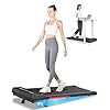 HomeFitnessCode Tapis de Course 3 en 1 Pliable - Tapis de Marche - Walking Pad Électrique, Pente 5%, 8 km/h, Moteur 2.5 HP, Surface Large 40 cm, Télécommande,Écran LCD,Capacité 130 kg (Obscur)