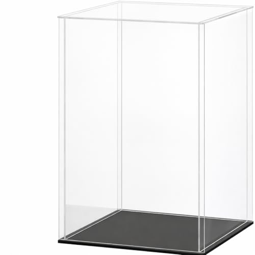 Image of Divin Acrylic Display for Organizing Collectibles Clear Box Display Action Figures Home Storage Mini Toys Gifts for Lover, Dust-Free, Clear Display Box (Black+Clear, 15X15X25Cm; 6X6X10)