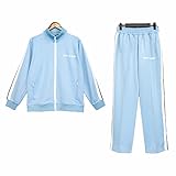 JIN Angels Palm Sportblazer, Sportanzug, Schuluniform, Angel seitlich geflochtene Streifen (M, Hellblau)