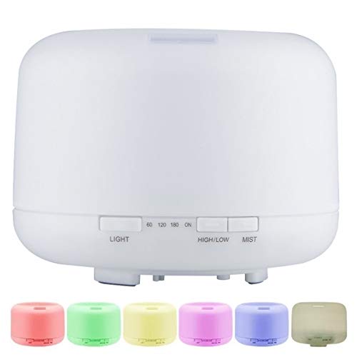 Difusor Aromaterapia Ultrassônico Led Cylindrical 500ml com controle