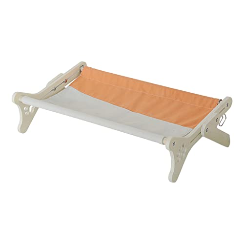 Estante para ventana de gato con marco de madera silla naranja 2
