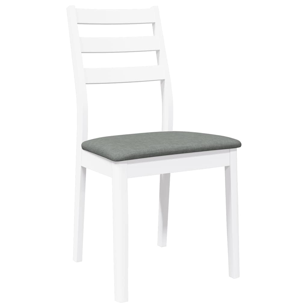 Ergonomiczne lite drewno kauczukowe z poduszkami biały 2 szt.