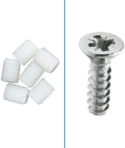 Rok Hardware 8mm Plastic Hinge Dowel Inserts with Screws, 100 Pack