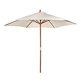 sombrillas madera Parasol de jardín con forma hexagonal y de color vainilla de la línea Aktive Garden, disponible también en gris y verde