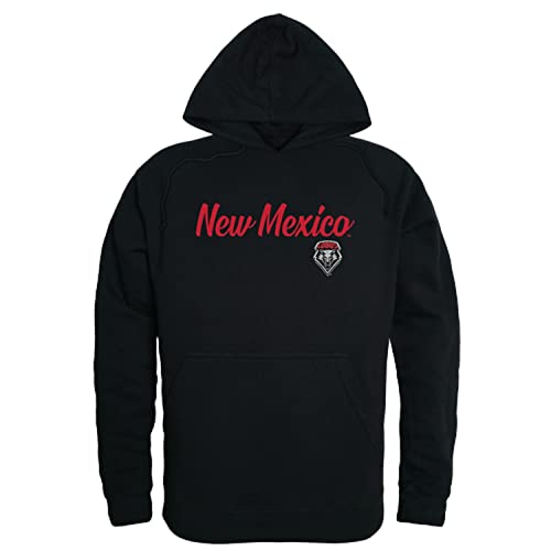 BH FASHION COMPANY University Of New Mexico Lobo Louie LOBOS UNM NCAA College Script Hoodie Sweatshirt (L) Black