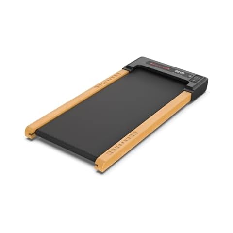 FYC Wooden Walking Pad, Under Desk Treadmill for Home Compact Mini Treadmills with Remote Control, 265lbs Capacity Low Noise Portable Walking Jogging Machine Installation-Free, Wood Cover