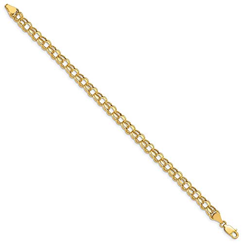 IceCarats 14K Solid Yellow Gold 5.5mm Double Link Chain Charm Bracelet2